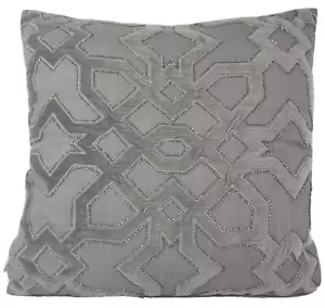 Hudson Park Collection Beaded Embellished Decorative Pillow 20 x 20 Square Gray - Picture 1 of 8