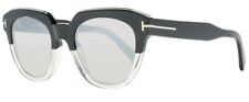 Tom Ford HALEY 686 03C Shiny Black Clear / Gray Mirror Sunglasses FT686 03C 51mm