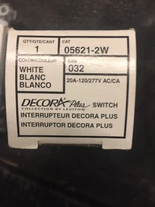 1 Leviton 056212W Decora Plus Ac Quiet Rocker Switches - Back And Side wire - Picture 1 of 10