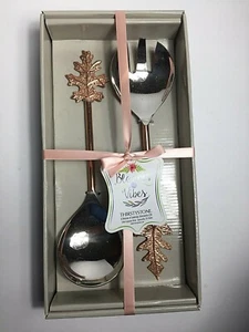 Cambridge Silversmiths Thirstystone Oak Leaf Salad Servers NIB - Picture 1 of 5