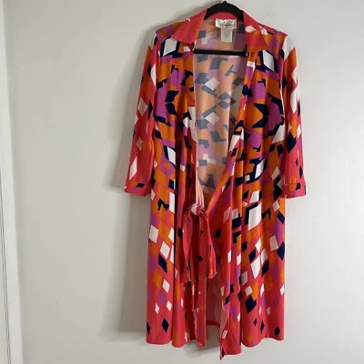 Vestido envolvente JB By Julie marrón estampado psicodélico turquesa más 1X formas de cuello Foto 1 de 4