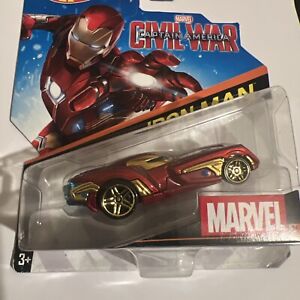 Hot Wheels Marvel Iron Man Captain America Civil War Diecast Car NEW Red 2015