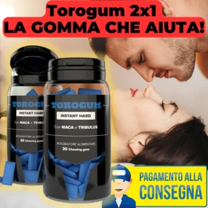 ToroGum 2x1 integratore sessual problemi erezione uomo naturali 30 40 50 60 anni - Foto 1 di 20