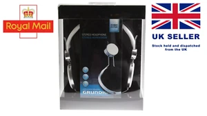 Grundig LOUD BASS HD Stereo Wired Headphones Earphones Over Ear Silver - Picture 1 of 3