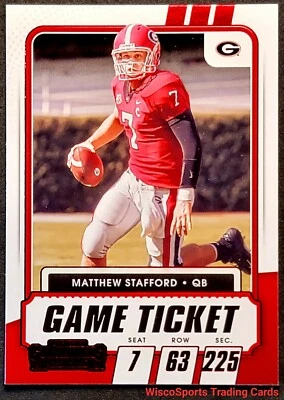 2021 Mathew Stafford Panini Contenders Draft Picks RED FOIL Game Ticket #9 RAMS - Image 1 of 4