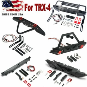 Juego de base de cabrestante de parachoques delantero de metal con luces LED para coche 1/10 RC Crawler TRX-4 - Imagen 1 de 34