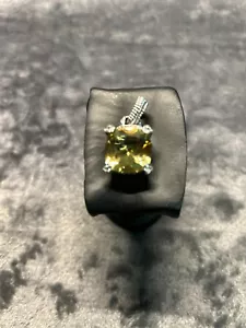 Vintage 925 Sterling Silver Citrine Pendant - Picture 1 of 6