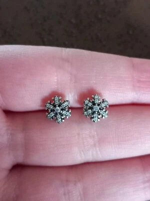 Orecchini fiocco di neve argento 925  - Immagine 1 di 4