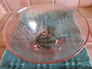 Hazel Atlas Royal Lace Pink Depression Glass 10" 3- Toed Footed Bowl - Picture 1 of 6