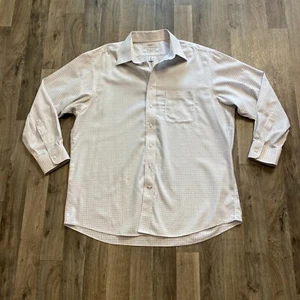 Cremieux Men's Pima Cotton Non-Iron Dress Shirt White Checkered Size 17 - Picture 1 of 5