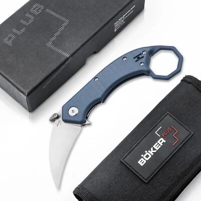 BÖKER PLUS® HEL Karambit Blue Grey Taschenmesser 154CM G10 Liner Lock - 01BO516