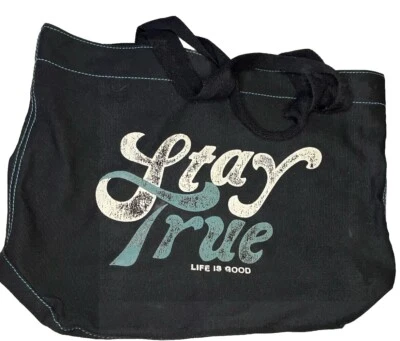 Bolso de Mano/Cartera/Bolso para Laptop Life Is Good de Lona Negra STAY TRUE Foto 1 de 4