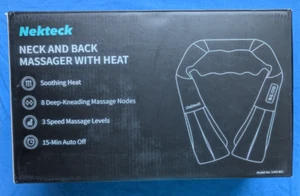 Nekteck Neck and Back Shiatsu Massager Heated Multi-speed Relax Stress Relief - Picture 1 of 10