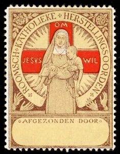 Sello de tuberculosis de los Países Bajos - 1909 - Casas de convalecencia católicas romanas - Verde # 321 - Imagen 1 de 1