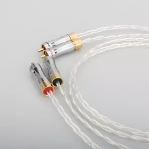 RCA to RCA Audio Cable OCC Copper Silver Plated Cable RCA Plug to RCA Wire LOT - Picture 1 of 10