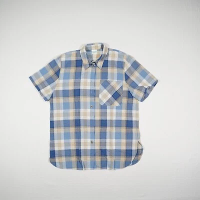 CANDA Damen Hemd / Bluse Gr. 40 beige blau mehrfarbig kariert Kurzarm Kentkragen - Bild 1 von 4