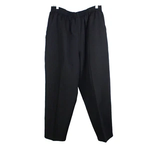 Briggs Pants Black Women Size 16P Dress Elastic Waist Slash Front Pockets - Picture 1 of 9