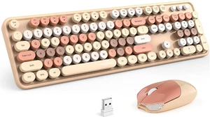 MOFII Wireless Keyboard and Mouse Combo,2.4Ghz Retro Full-Size Keyboard with Num - Afbeelding 1 van 12