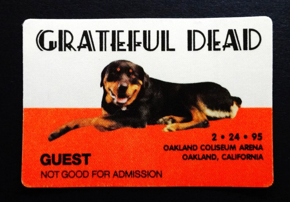 Grateful Dead Backstage Pass Oakland California 24/02/95 24/02/1995 perro Rottweiler Foto 1 de 4