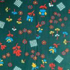 Vintage Lady Fair Fabric Nice 'N Easy Whimsical Flowers Green By Yard Quilting