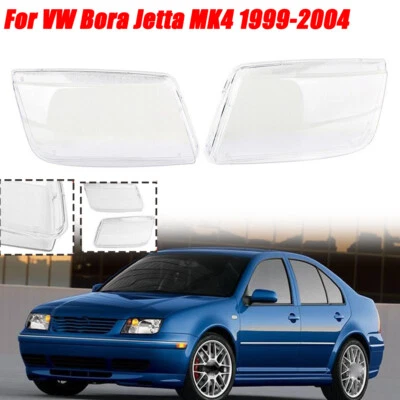 For VW Jetta MK4 Bora 1999-2004 Pair Headlight Lens Cover Headlamp Replace Lense - image 1 of 4