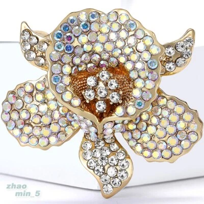 Женские винтажные кристалл цветок брошь заколка со стразами броши свадебные подарки лацкан - Изображение 1 из 4