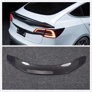Rear Trunk Spoiler Wing Lip For Tesla Model 3 2017 2018 2019-2023 Carbon Fiber - Picture 1 of 7
