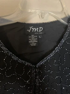 JMD New York Women's Large Dressy Black Beaded Jacket - Picture 1 of 7