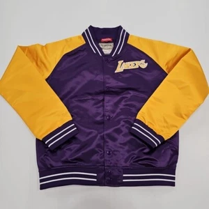 NWOT Los Angeles Lakers Mitchell & Ness Retro Satin Bomber Jacket Women's Medium - Picture 1 of 9