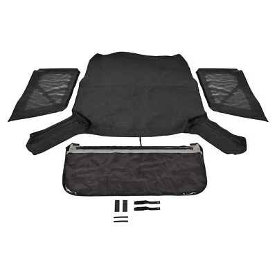 For Jeep Wrangler JK 2 door 2007-2018 Soft Top + Tinted Zippered Rear Windows - Image 1 of 4