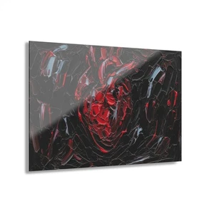 Shadow Within: Abstract Impasto Acrylic Panel Embodying Darkness of the Heart - Picture 1 of 11