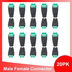 DC 12V (FEMALE - MALE) POWER CONNECTOR ADAPTER PLUG JACK SOCKET FOR CCTV CABLE - Picture 1 of 11