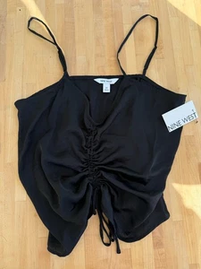 Neu mit Etikett Nine West Satin-Top Camisole vorne zum Binden  - Bild 1 von 9