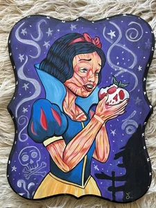 Parodie Schneewittchen Noir Acryl handgemalt Gemälde von Liz Carroll - Bild 1 von 4