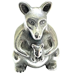 Pandora Retired Sterling Silver Kangaroo with Baby Joey Animal Bead - 790534 - Picture 1 of 11