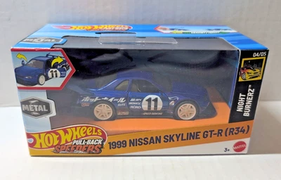 Nissan Skyline GT-R R34 2025 Hot Wheels 1999 azul acelerador trasero metal ¡NUEVO! Foto 1 de 4
