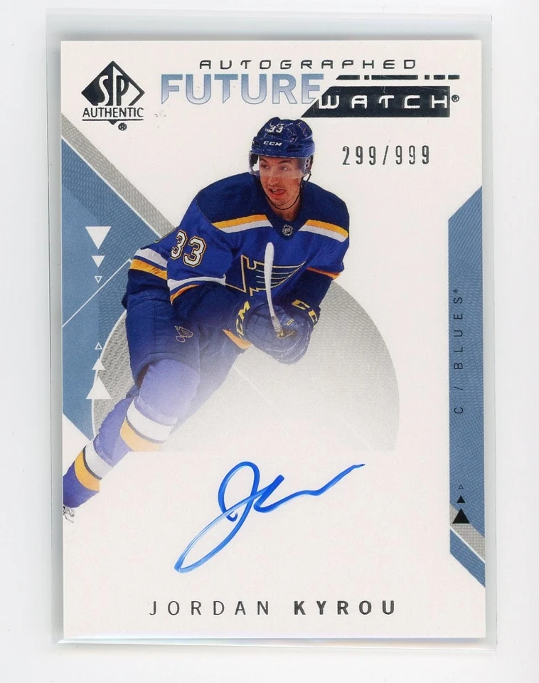 2018-19 SP Authentic Future Watch /999 Jordan Kyrou #208 Rookie Auto RC - Image 1 of 1