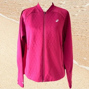ASICS NEW Urban Racer Jacket NWOT Cordovan Berry Workout Quilted Sport - Picture 1 of 14