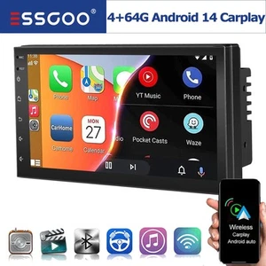Android 14 Autoradio 2 DIN 7 Pollici Apple Carplay 4+64G GPS RDS WiFi Bluetooth - Foto 1 di 14