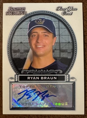 2005 Bowman Sterling First Year Card BS-RB Ryan Braun Autograph - Image 1 of 2