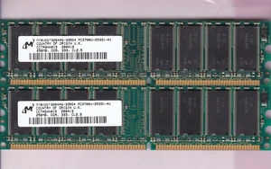 512MB 2x256MB PC2700 MICRON MT8VDDT3264AG-335G4 DDR-333 RAM MEMORY KIT DDR1 UK - Picture 1 of 3