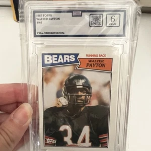 Tarjeta de fútbol americano 1987 Topps #46 Walter Payton CSG 7,5 casi nueva + graduada - Imagen 1 de 7
