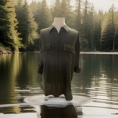 Camisa Banana Republic Abotonada Verde Oliva Bolsillos Mangas Enrolladas Mujer’s Pequeña Foto 1 de 4