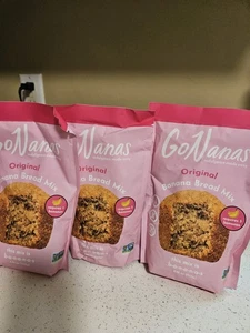 (3) GoNanas Vegan Banana Bread Mix- Original 8.95 Oz. Pack Of 3- NEW - Picture 1 of 3