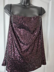 NEW Plum Purple Sequin Tank Top Size 14/16 - Picture 1 of 4