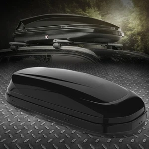 WATERPROOF GLOSSY CAR TOP CARGO CARRIER ROOF MOUNT TRAVEL STORAGE BOX W/ LOCK - Picture 1 of 11