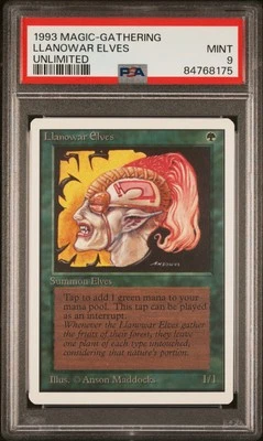 Llanowar Elves - Unlimited - MINT - PSA 9. POP 21. More MTG in store.  - Image 1 of 2