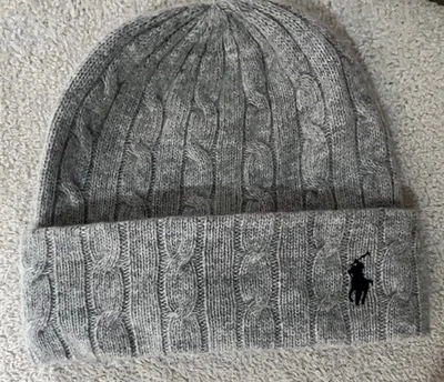 Ralph Lauren Polo Beanie Grey Hat BNWT One Size  Genuine Wool Blend - Image 1 of 4