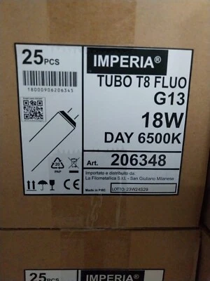 Tubo Neon T8 fluo 18w/day 6500k G13 cod 206348 Imperia 590mm - Immagine 1 di 4