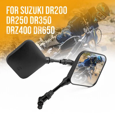 Motorcycle Side Mirrors For Suzuki DRZ400sm DRZ400S DRZ400 DR350 DR200se 10mm - Image 1 of 4